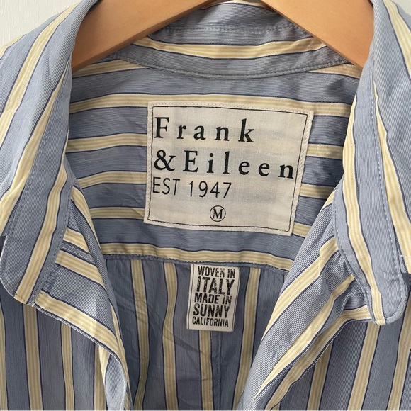Frank and Eileen blue yellow stripe women size M - Picture 2 of 6